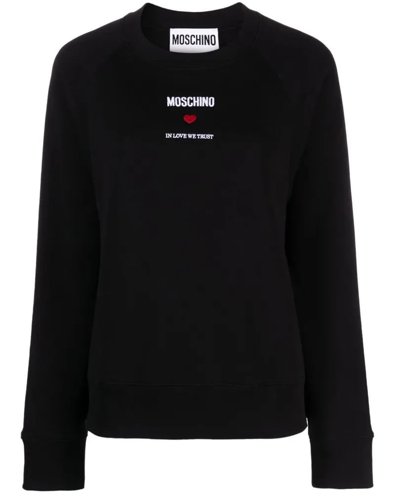 Moschino Sweatshirt mit Logo-Stickerei - Schwarz Schwarz