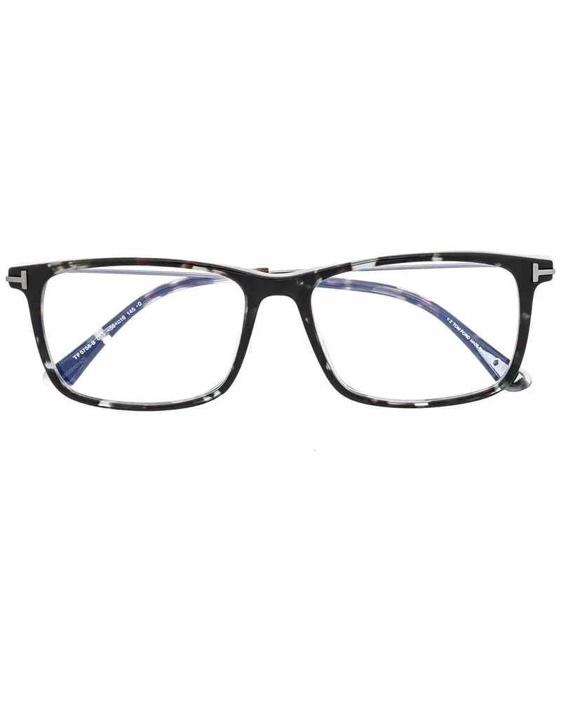 Tom Ford Marmorierte Brille mit eckigem Gestell - Schwarz Schwarz