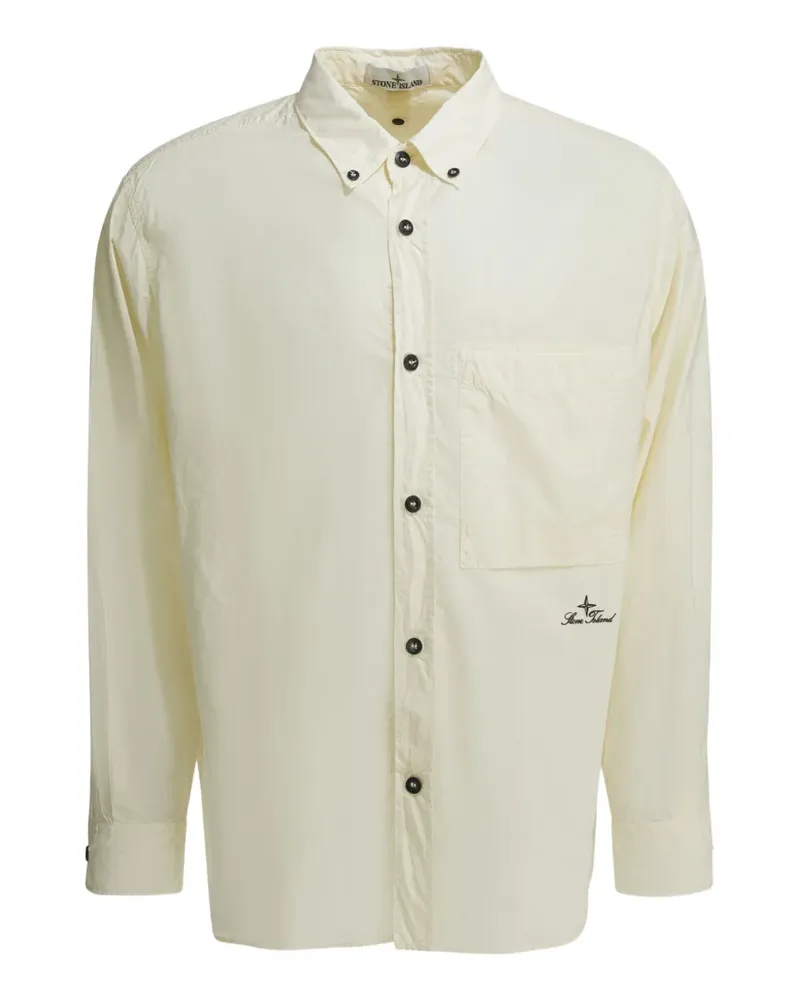 Stone Island logo-embroidered shirt - Nude Nude