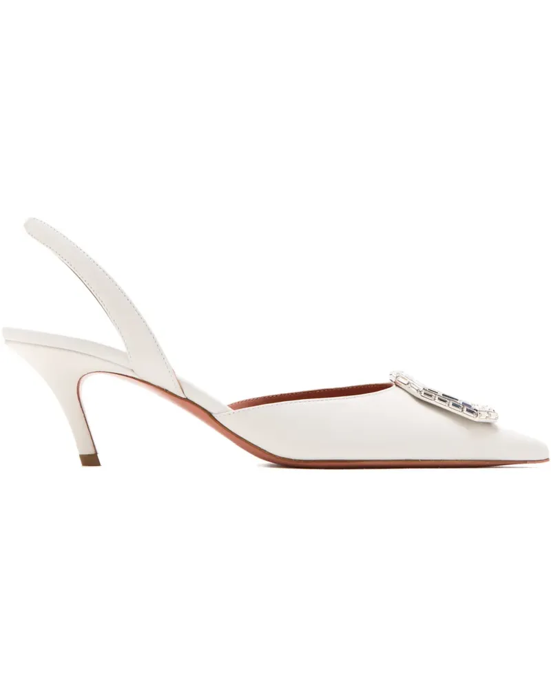 Amina Muaddi Camelia Slingback-Pumps 60mm - Weiß Weiß