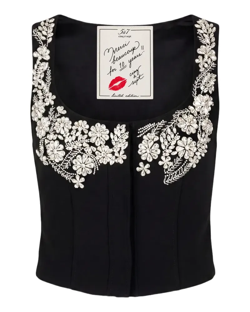 Cinq à Sept Aliana crystal-embellished vest - Schwarz Schwarz
