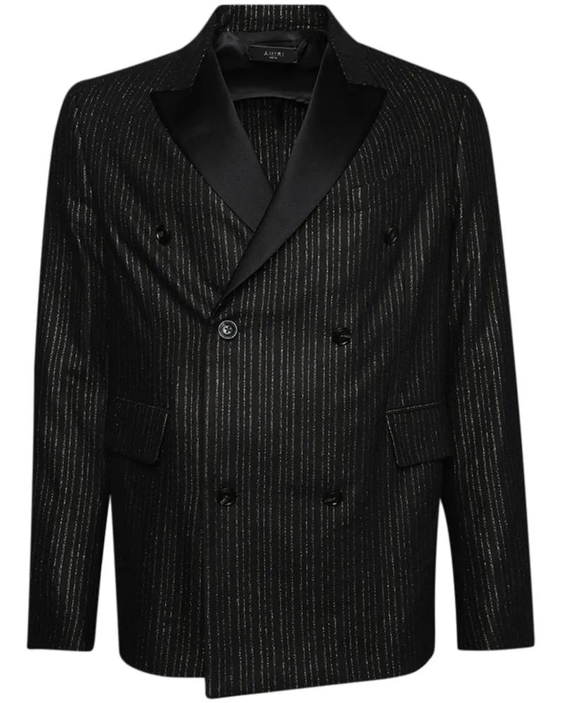 Amiri Doppelreihiges Sakko mit Metallic-Streifen - Schwarz Schwarz