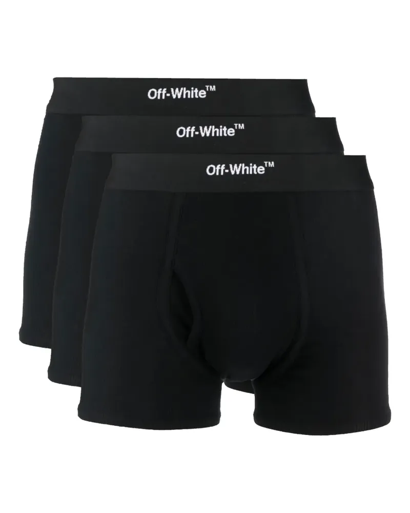 OFF-WHITE Helvetica Boxershorts (3er-Set) - Schwarz Schwarz