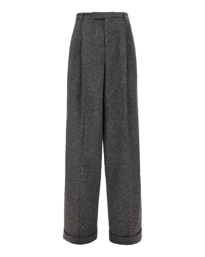 Valentino Garavani Tweed-Bundfaltenhose - Grau Grau