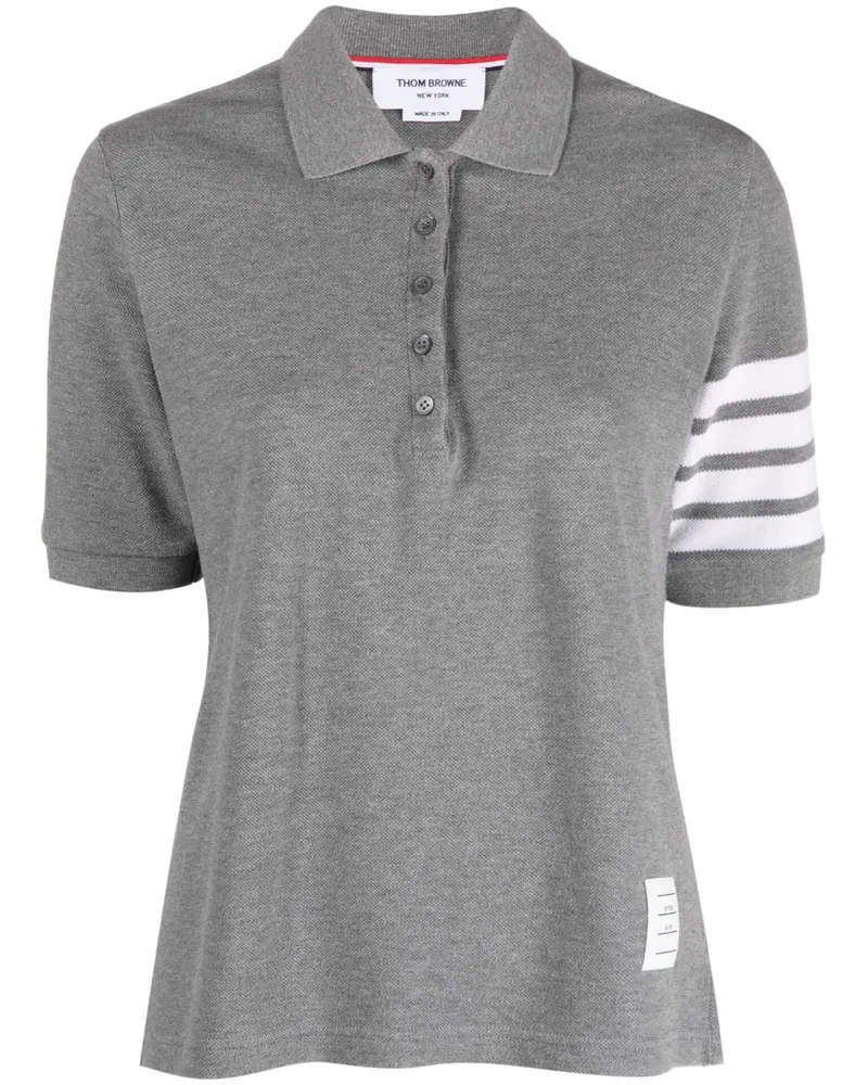 Thom Browne Poloshirt mit Streifen - Grau Grau