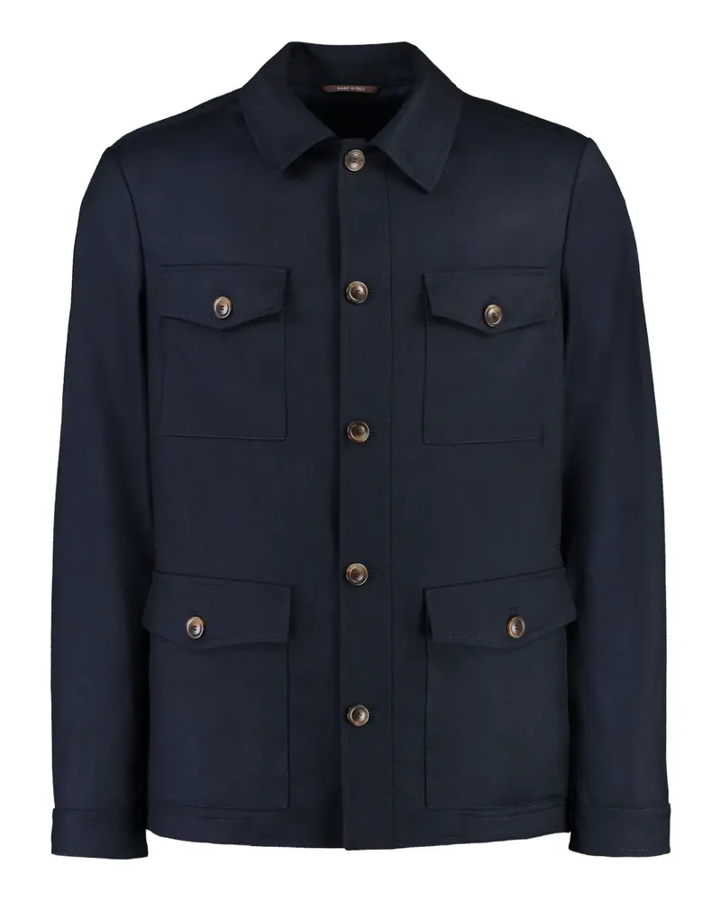 Canali Jacke mit Klappentasche - Blau Blau