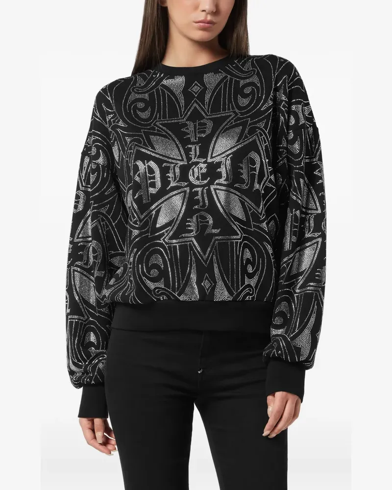 Philipp Plein strass gothic sweatshirt - Schwarz Schwarz