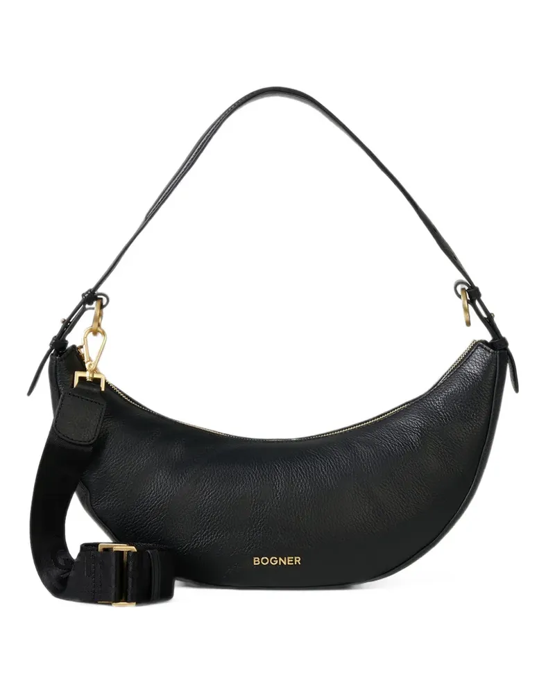 Bogner Wallis Kyla Schultertasche aus gekörntem Leder - Schwarz Schwarz