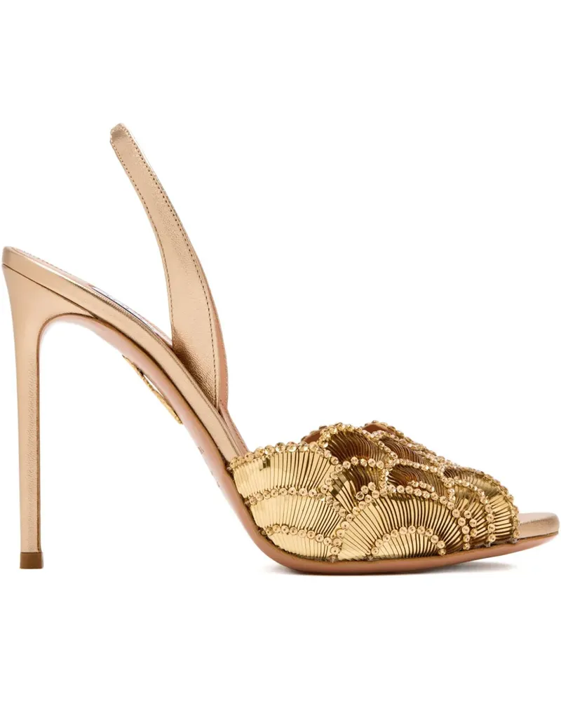 Aquazzura Sandalen mit Kristallen 105mm - Gold Gold