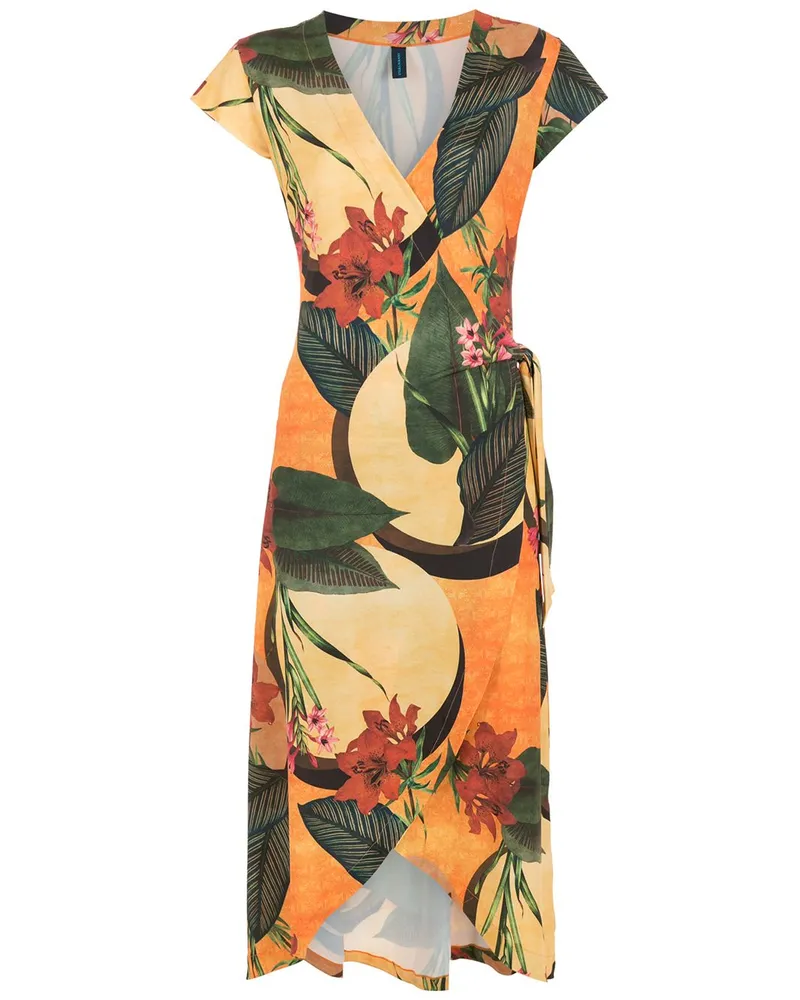 Lygia & Nanny Wickelkleid mit Blumen-Print - Gelb Gelb