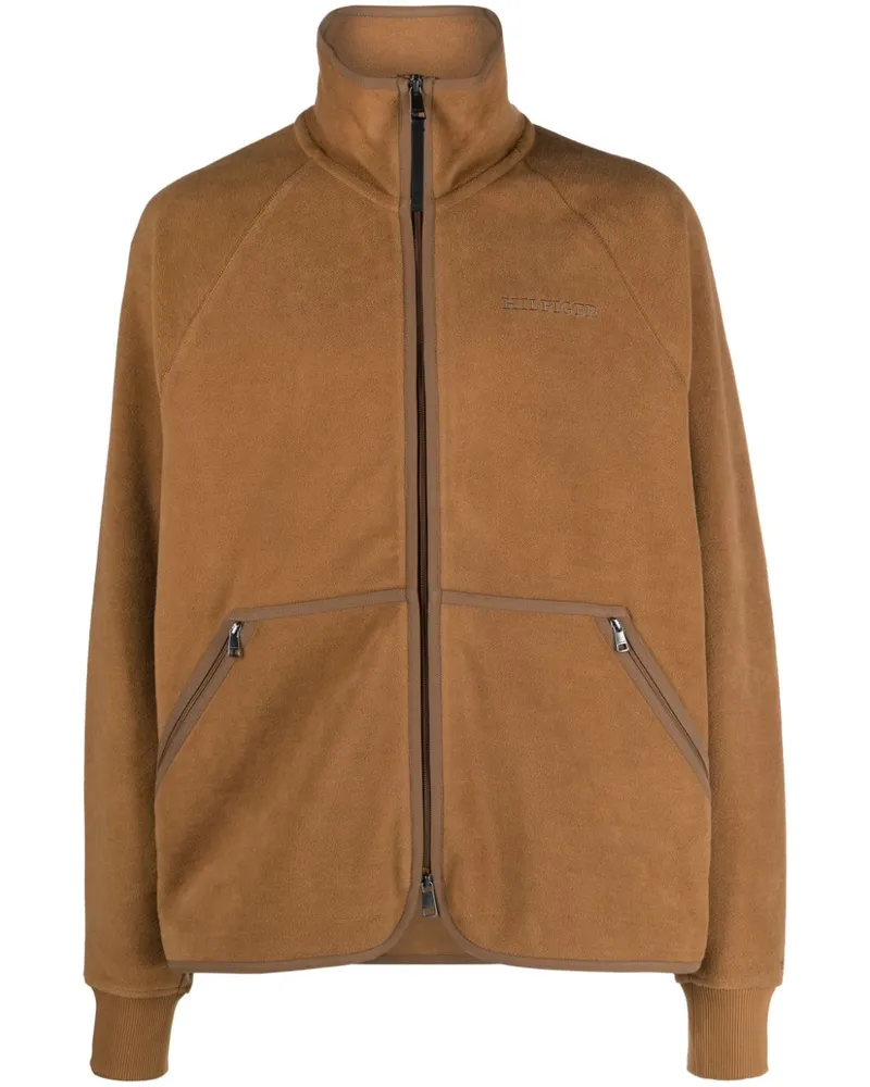Tommy Hilfiger Fleece-Sweatshirt mit Logo-Stickerei - Braun Braun