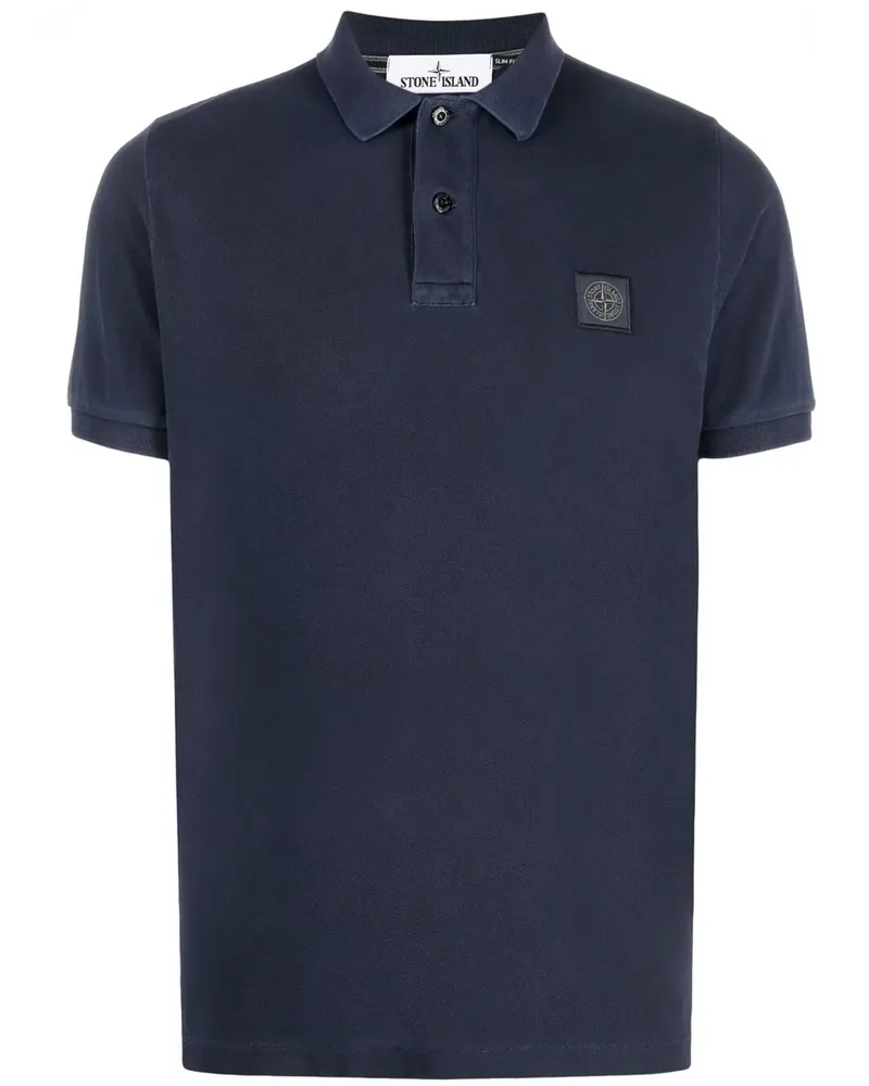 Stone Island Poloshirt mit Logo-Patch - Blau Blau