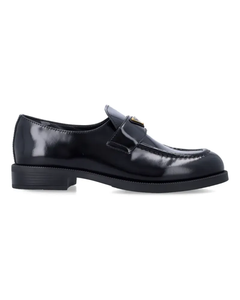 Prada brushed leather loafers - Schwarz Schwarz