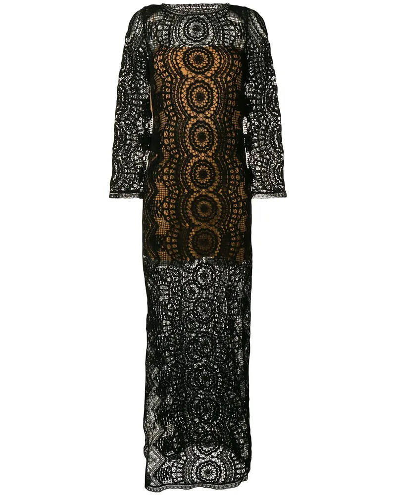 Alberta Ferretti Gehäkeltes Maxikleid - Schwarz Schwarz