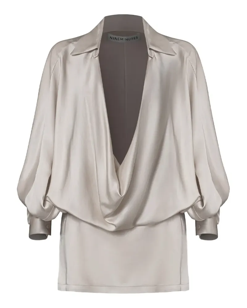 NINEMINUTES The Mona draped mini dress - Nude Nude