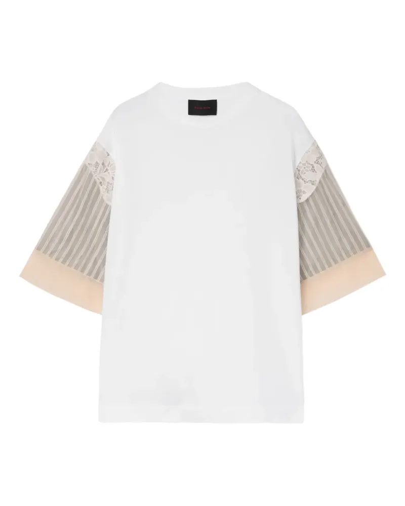 Simone Rocha T-Shirt mit Spitzenborten - Weiß Weiß