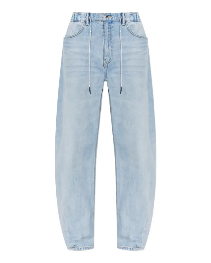 Alexander Wang crystal-embellished drawstring-waist jeans - Blau Blau