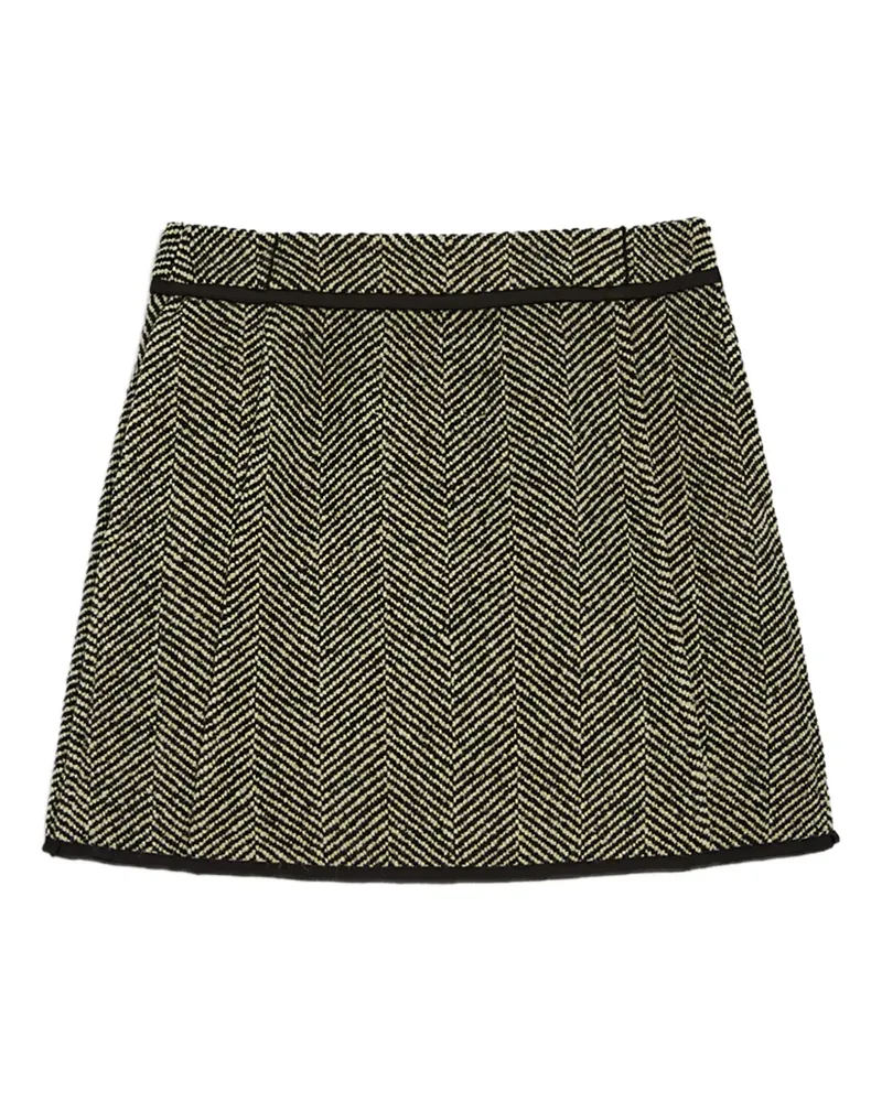 Jil Sander Minirock mit Fischgrätenmuster - Grün Grün