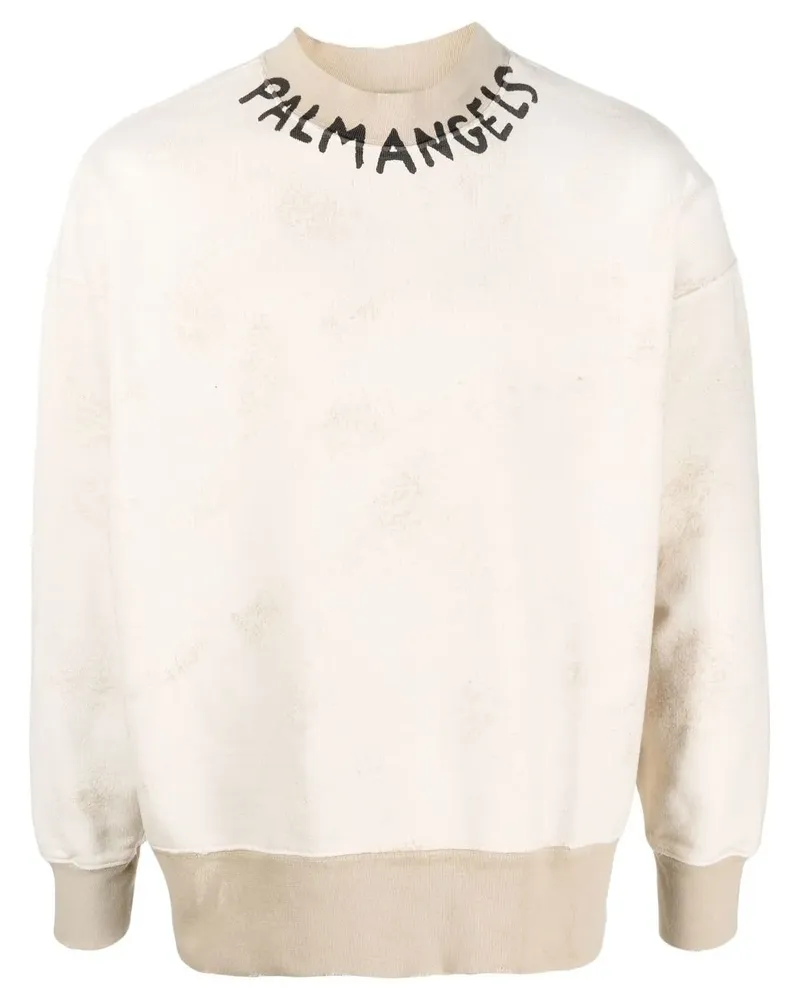Palm Angels Sweatshirt mit Logo-Print - Weiß Weiß