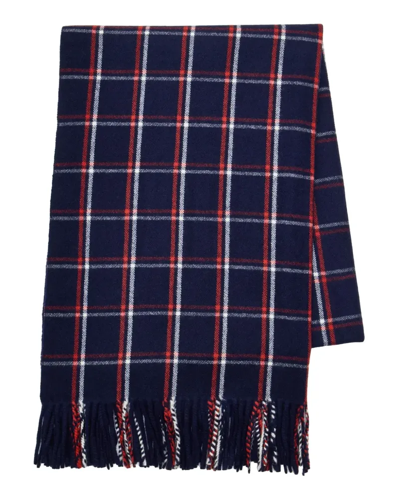 Undercover Karierter Schal mit Fransen - Blau Blau