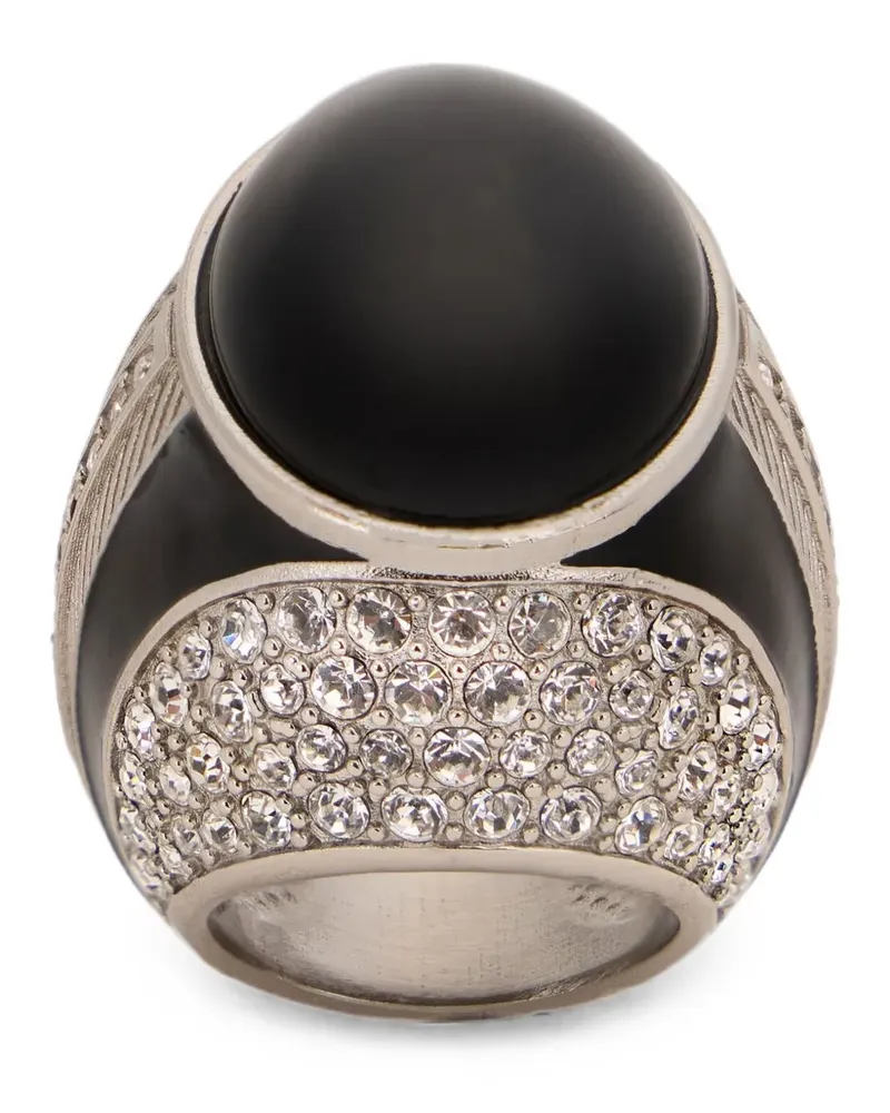 Roberto Cavalli Cocktailring mit Kristallen - Silber Silber