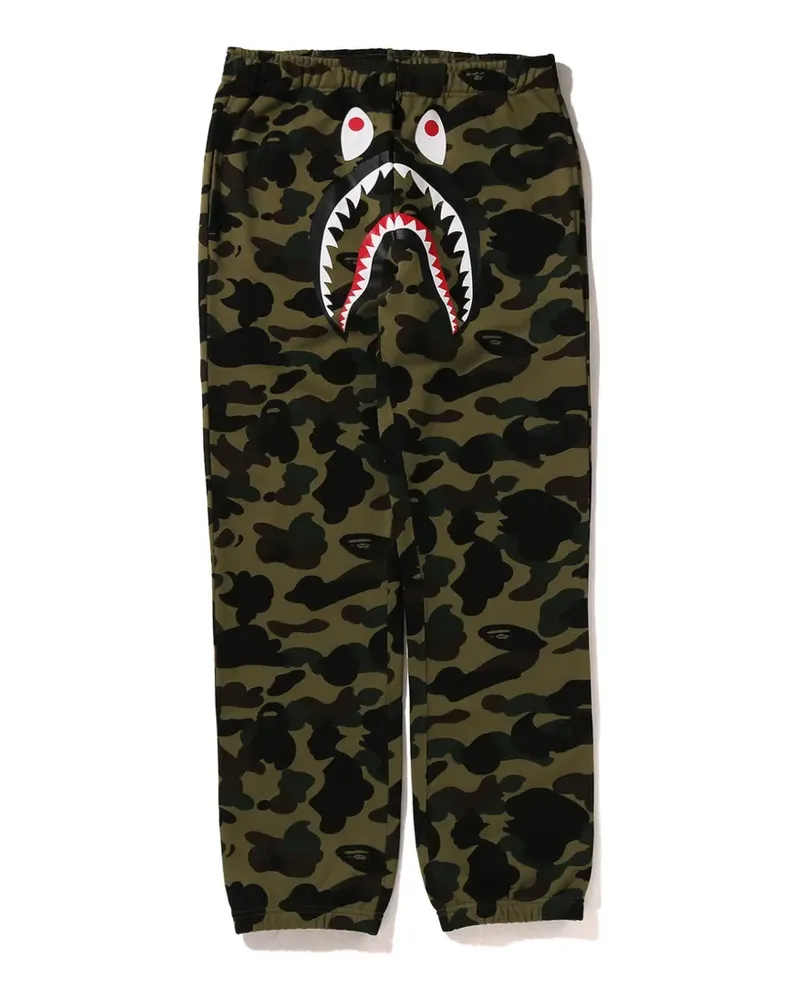 BAPE Shark Jogginghose mit Camouflage-Print - Grün Grün