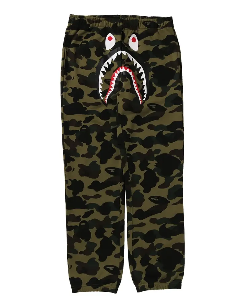 BAPE Shark Jogginghose mit Camouflage-Print - Grün Grün