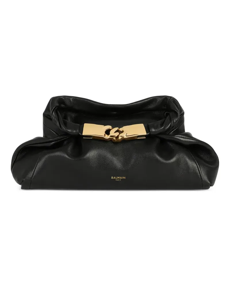 Balmain Kleine Dinner at 8 Tasche aus glattem Leder - Schwarz Schwarz