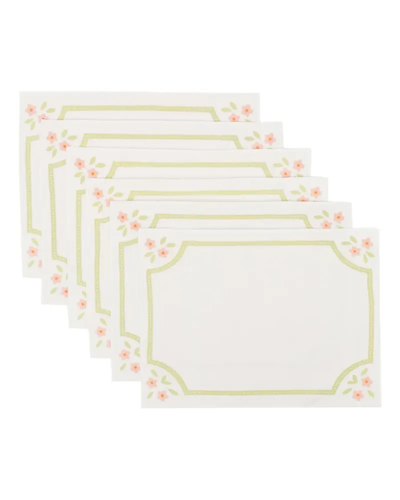 Bambah Rosalie Tischsets (6er-Set) - Weiß Weiß