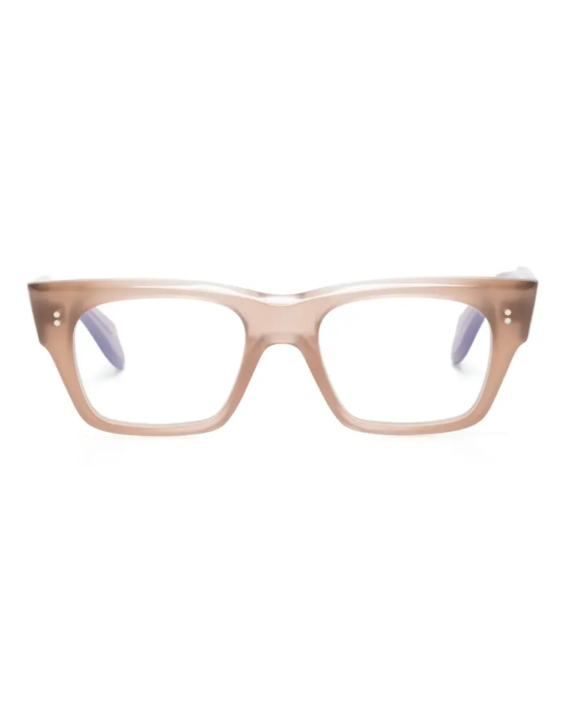 Cutler and Gross Eckige Brille mit Logo-Gravur - Nude Nude