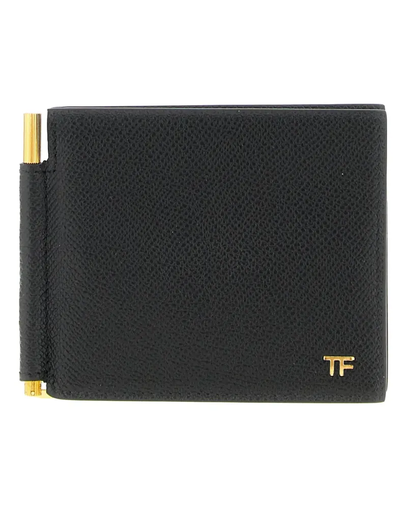 Tom Ford money clip logo wallet - Schwarz Schwarz