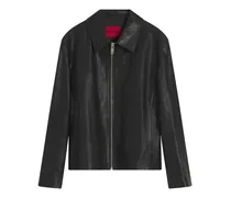 Klassische Lederjacke - Schwarz