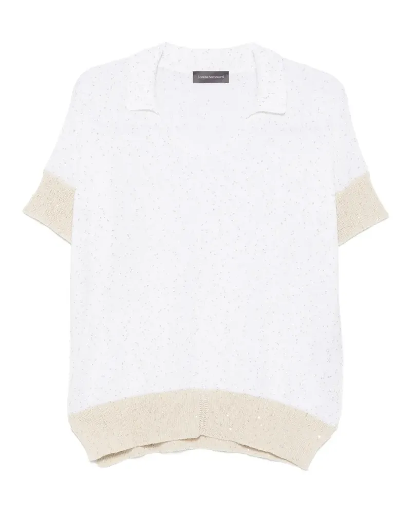 Lorena Antoniazzi Pullover mit Pailletten - Weiß Weiß