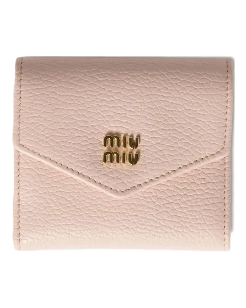 Miu Miu Portemonnaie mit Logo-Schild - Rosa Rosa