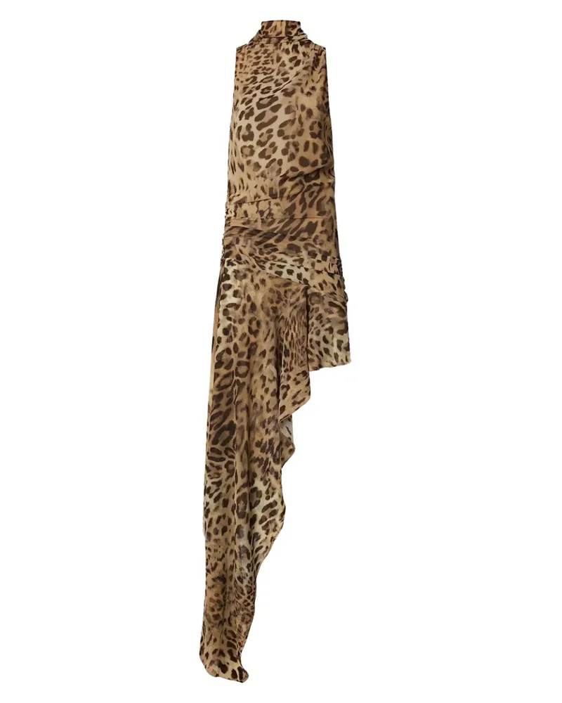 ANDAMANE Kleid mit Leoparden-Print - Braun Braun