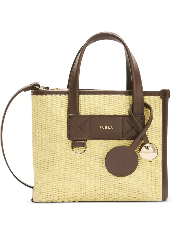 Furla Divide It woven leather tote bag - Nude Nude