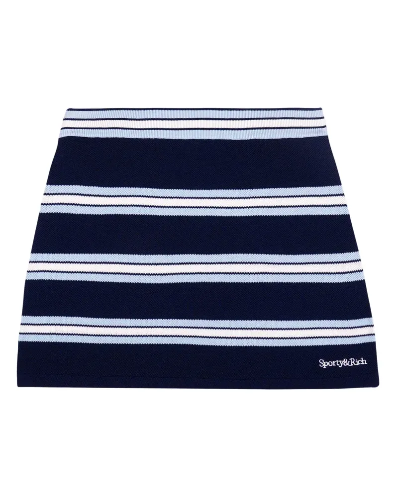 SPORTY & RICH Gestreifter Minirock - Blau Blau