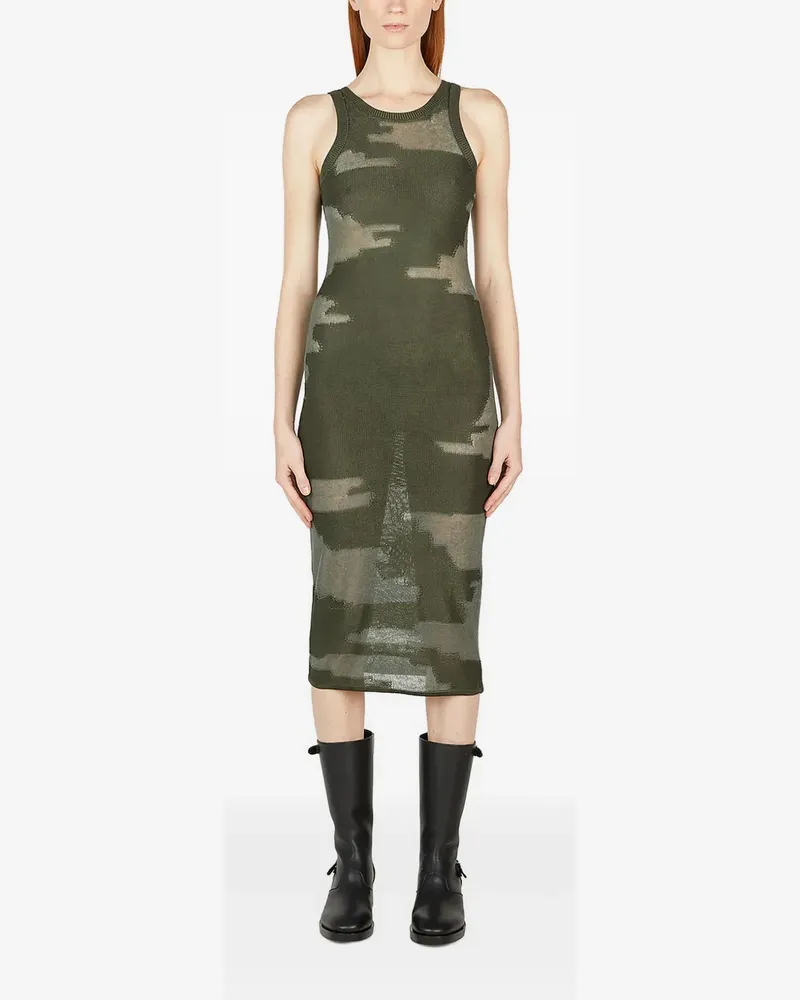 Durazzi Milano Midikleid mit abstraktem Print - Grün Grün