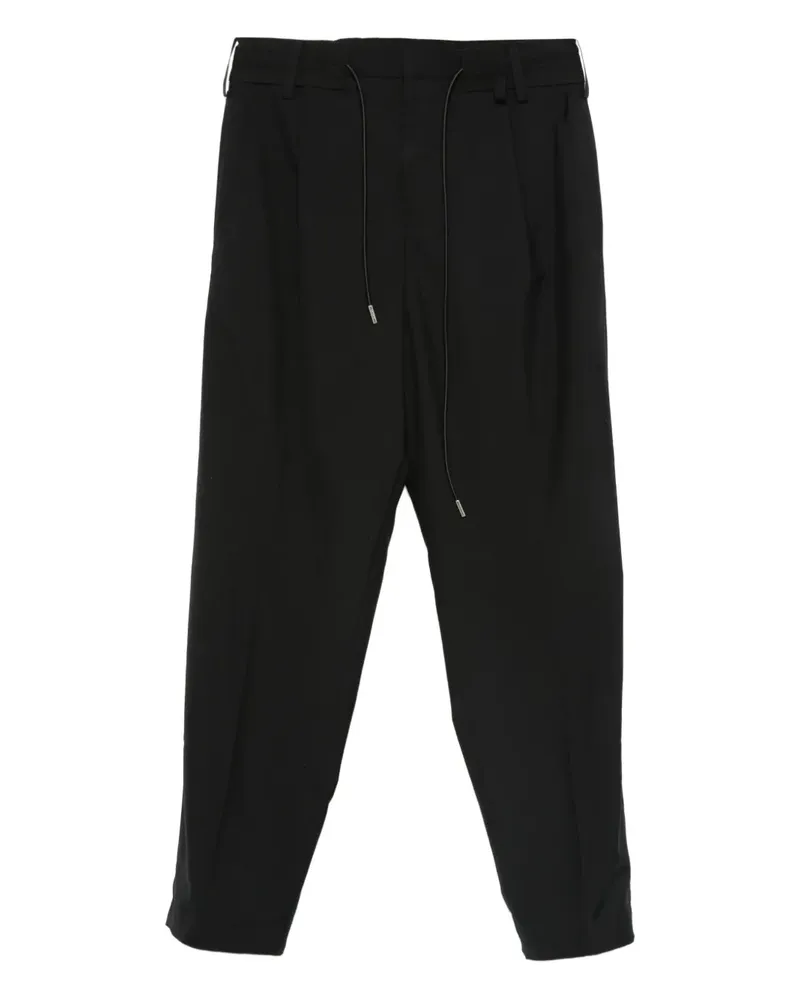 Sacai Bundfaltenhose mit Kordelzug - Schwarz Schwarz