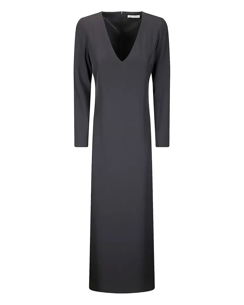 Stefano Mortari Maxikleid mit V-Ausschnitt - Schwarz Schwarz