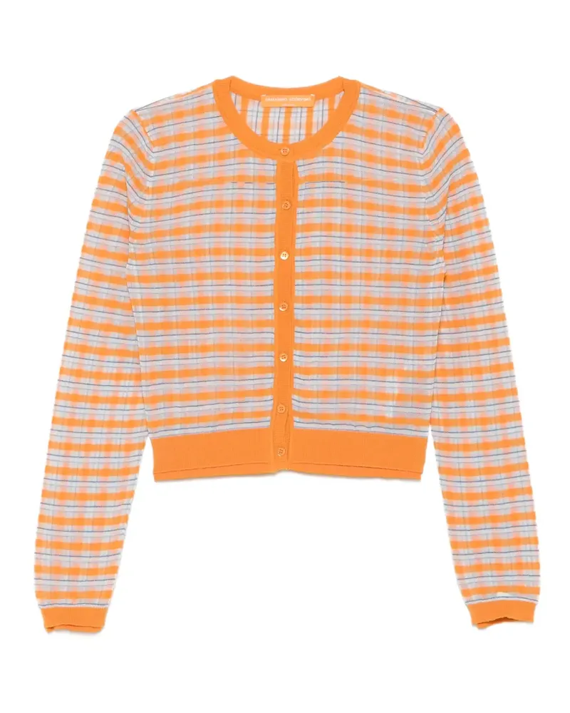 Ermanno Scervino check-pattern cropped cardigan - Orange Orange