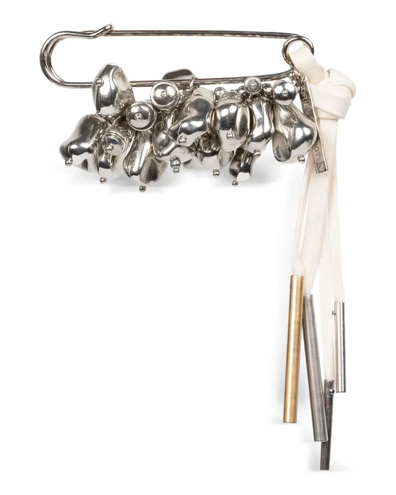 Dries van Noten Große Brosche mit Sicherheitsnadel - Silber Silber