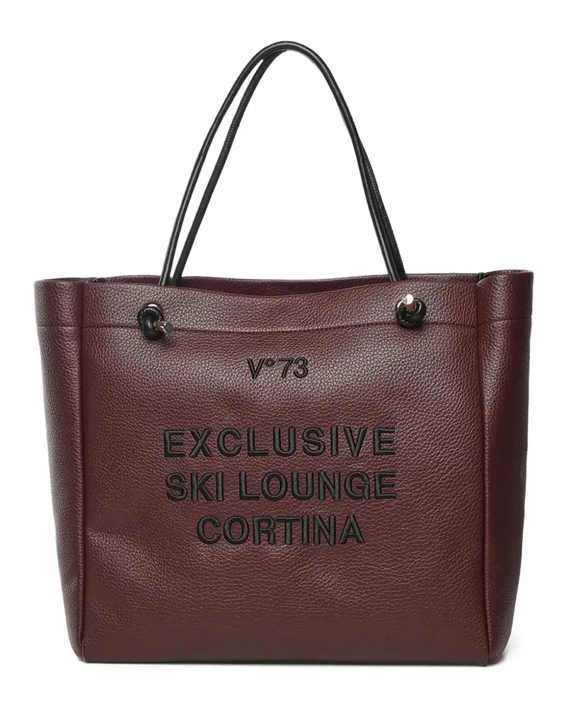 V°73 Cortina Tote Bag mit Stickerei - Violett Violett