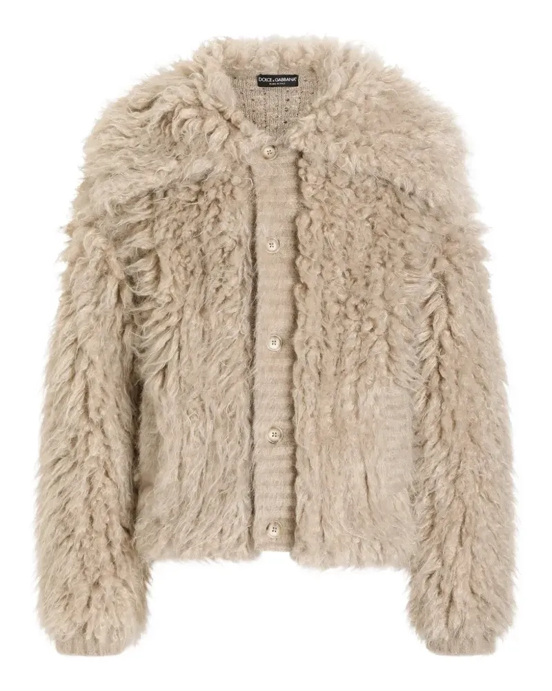 Dolce & Gabbana Cardigan mit Pelzoptik - Nude Nude