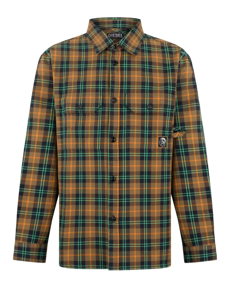 Diesel checked long-sleeve shirt - Nude Nude