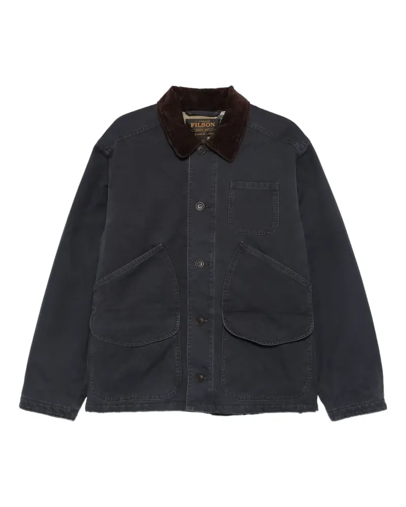 Filson Jacke aus Canvas mit Cordkragen - Blau Blau