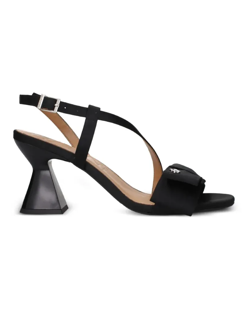 Ganni Big Bow Sandalen aus Satin - Schwarz Schwarz
