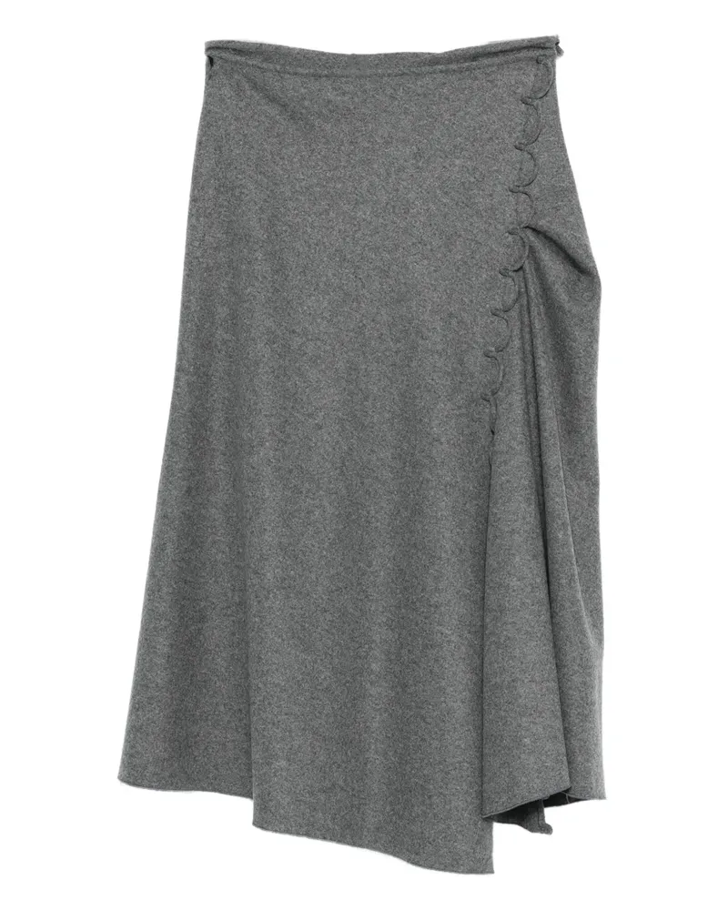 Victoria Beckham Asymmetrischer Rock mit Wellensaum - Grau Grau