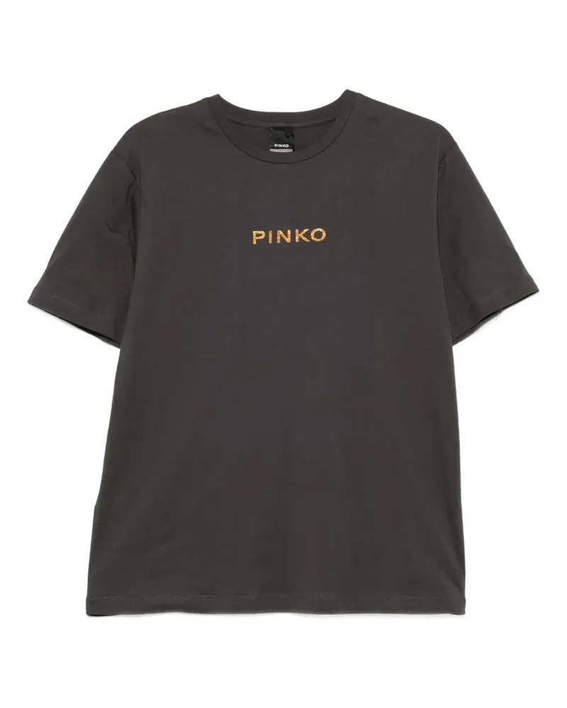 Pinko T-Shirt mit Strass - Grau Grau