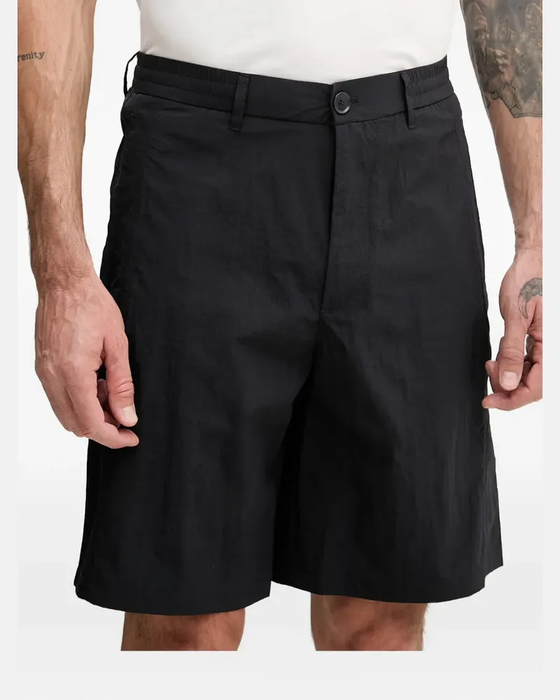 Armani Exchange logo-plaque elasticated-waistband shorts - Schwarz Schwarz